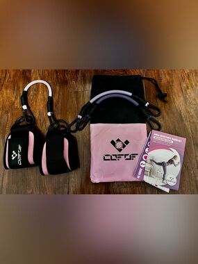 COPOF Pink and Black Ankle Resistance Band Set- Brand New
